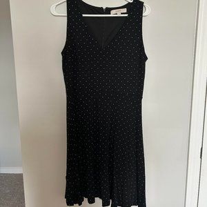 Ann Taylor Loft polka dot black dress size 8